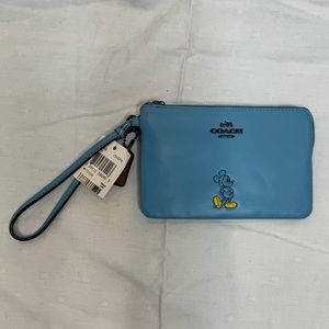 Disney x Coach Mickey Mouse Wristlet NWT